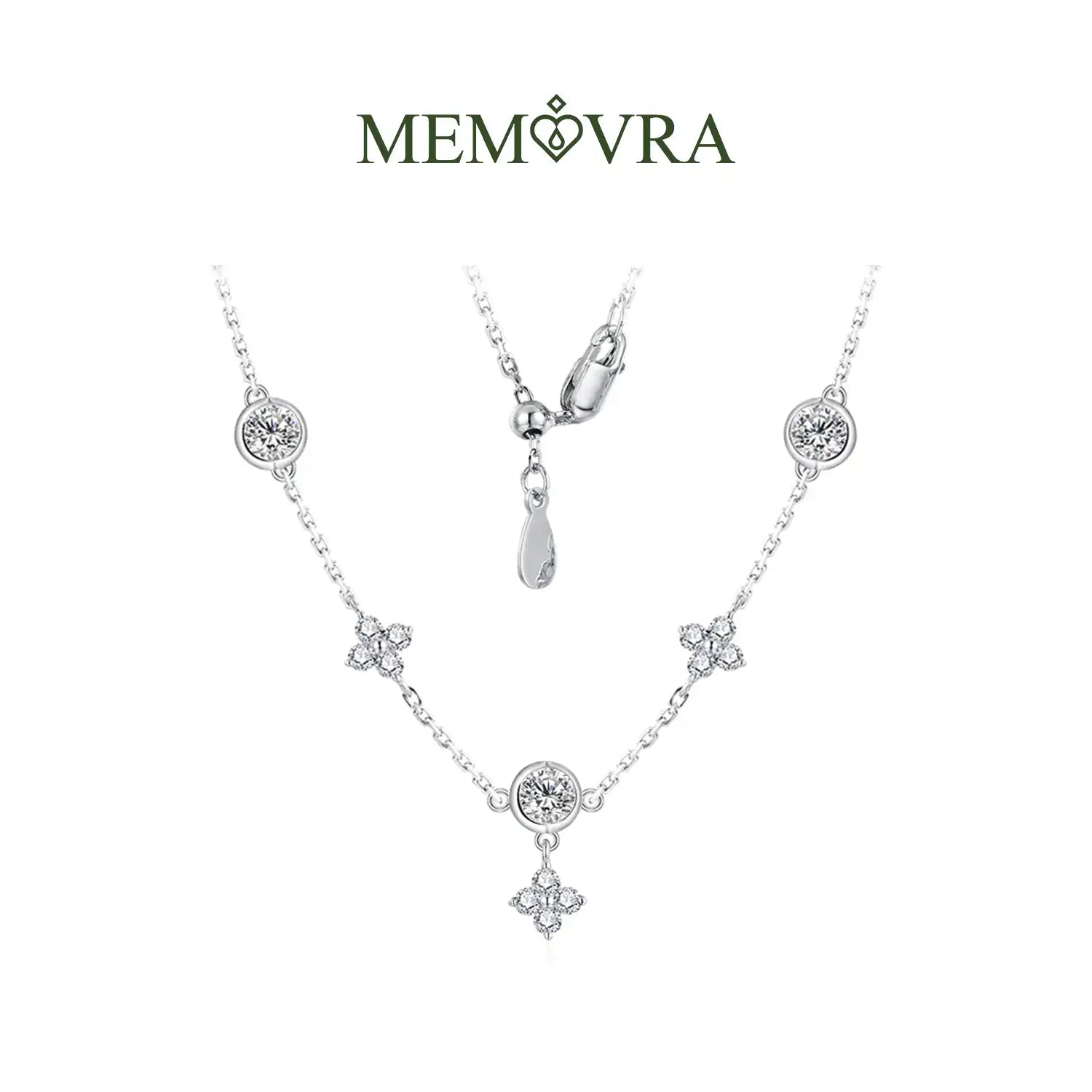 Floral Radiance Moissanite Pendant Necklace